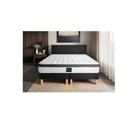 Ensemble Superieur 160x200 Memoire de forme 3 zones double sommier noir