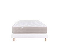 Ensemble Matelas 160x200 cm, Dreamlux, 26 cm, ressorts ensachés mousse mémoire de forme, ferme, face été/hiver + sommier blanc ep 13cm