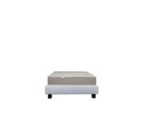 Ensemble Matelas 160x200 cm, Organic Coton, 24 cm, mémoire de forme, ferme, face été/hiver + sommier gris ep20cm
