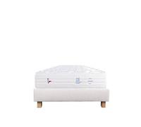 Ensemble Matelas 160x200 cm, Patriote Mousse, 27 cm, mémoire de forme , ferme, face été/hiver + sommier beige ep20cm