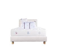 Ensemble Matelas 160x200 cm, Patriote Mousse, 27 cm, mémoire de forme , ferme, face été/hiver + sommier beige ep20cm + 2 oreillers + couette + Tête