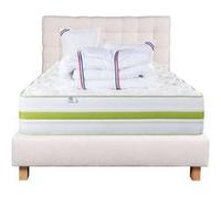 Ensemble Matelas 160x200 cm, Rêverie, 30 cm, mémoire de forme, ferme, face été/hiver + sommier beige ep20cm + 2 oreillers + couette + Tête de Lit G