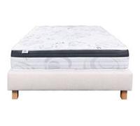 Ensemble Matelas 160x200 cm, Sleeplux, 26 cm, mousse mémoire de forme, ferme, face été/hiver + sommier beige ep20cm G