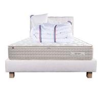 Ensemble Matelas 160x200 cm, Sublime, 20 cm, mémoire de forme, ferme, face été/hiver + sommier beige ep20cm + 2 oreillers + couette G
