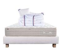 Ensemble Matelas 160x200 cm, Sublime, 20 cm, mémoire de forme, ferme, face été/hiver + sommier beige ep20cm G