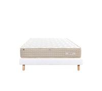 Ensemble Matelas 160x200 cm, Sublime, 20 cm, mémoire de forme, ferme, face été/hiver + sommier blanc ep 13cm