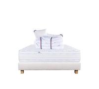 Ensemble Matelas 160x200 cm, Thermotec, 24 cm, ferme, face été/hiver + sommier beige ep20cm + 2 oreillers + couette