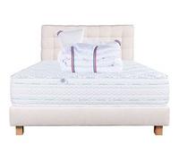 Ensemble Matelas 160x200 cm, Thermotec, 24 cm, ferme, face été/hiver + sommier beige ep20cm + 2 oreillers + couette + Tête de Lit G