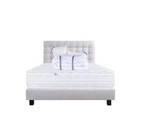 Ensemble Matelas 160x200 cm, Thermotec, 24 cm, ferme, face été/hiver + sommier gris ep20cm + 2 oreillers + couette + Tête de Lit