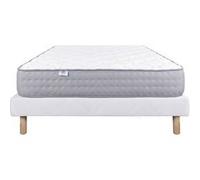 Ensemble Matelas 160x200 cm, Zen, 20 cm, mémoire de forme, ferme, face été/hiver + sommier blanc ep 13cm G