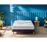 Ensemble matelas 180 x 200 cm et sommier 2 x 90 x 200 cm chine bleu nuit - Merinos Keep Smiling