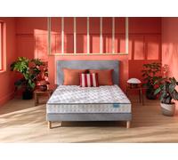 Ensemble matelas 180 x 200 cm et sommier 2 x 90 x 200 cm chine gris clair - Merinos Morning Routine