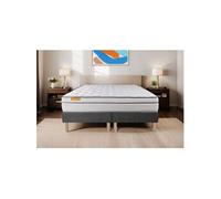 Ensemble matelas 180 x 200 cm Memo luxe - Ressorts ensachés - Ep : 26 cm - Equilibré - sommier Gris