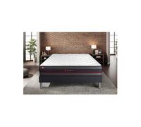 Ensemble matelas 180 x 200 cm Regen - Mousse à mémoire de forme - Ep : 24 cm - Ferme - sommier kit Noir