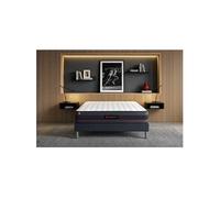 Ensemble matelas 180 x 200 cm Regen - Mousse à mémoire de forme - Ep : 24 cm - Ferme - sommier kit Noir