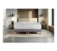 Ensemble matelas 180 x 200 cm Vingt-Quatre - Ressorts ensachés - Ep : 24 cm - Ferme - sommier Gris G