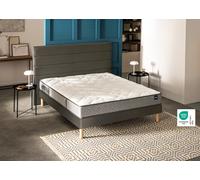 Ensemble matelas 180 x 200 et et sommier ferme 2 x 90 x 200 cm tisse gris fume - Bultex ensemble energizing