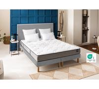 Ensemble matelas 200 x 200 cm + sommier 2 x 100 x 200 cm trame gris clair - Bultex ensemble universal