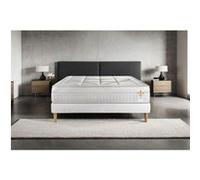 Ensemble matelas 200 x 200 cm Vingt-Huit - Ressorts ensachés - Ep : 28 cm - Equilibré - sommier kit Blanc G