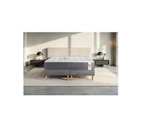 Ensemble matelas 200 x 200 cm Vingt-Six - Ressorts ensachés - Ep : 26 cm - Ferme - sommier Gris