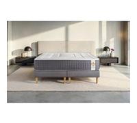 Ensemble matelas 200 x 200 cm Vingt-Six - Ressorts ensachés - Ep : 26 cm - Ferme - sommier Gris G
