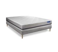 Ensemble matelas 200x200 ACTIMEMO SOFT 3zones de confort + sommier KIT gris
