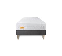 Ensemble matelas 90 x 190 cm Memo bio - Mousse à mémoire de forme - Ep : 26 cm - Equilibré - sommier kit Gris