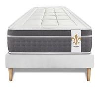 Ensemble matelas 90 x 190 cm Trente - Ressorts ensachés - Ep : 30 cm - Equilibré - sommier Blanc G