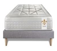 Ensemble matelas 90 x 190 cm Vingt-Huit - Ressorts ensachés - Ep : 28 cm - Equilibré - sommier kit Gris G