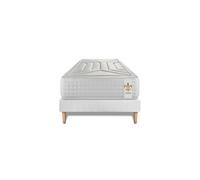 Ensemble matelas 90 x 190 cm Vingt-Quatre - Ressorts ensachés - Ep : 24 cm - Ferme - sommier kit Blanc