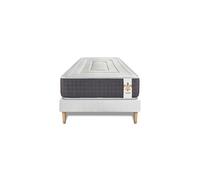 Ensemble matelas 90 x 190 cm Vingt-Six - Ressorts ensachés - Ep : 26 cm - Ferme - sommier Blanc