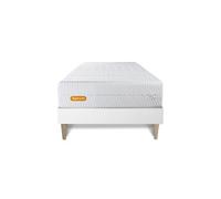 Ensemble matelas 90 x 200 cm Memo bio - Mousse à mémoire de forme - Ep : 26 cm - Equilibré - sommier kit Blanc