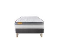 Ensemble matelas 90 x 200 cm Memo zen - Mousse à mémoire de forme - Ep : 26 cm - Ferme - sommier Gris