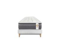 Ensemble matelas 90 x 200 cm Trente - Ressorts ensachés - Ep : 30 cm - Equilibré - sommier Blanc