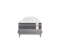 Ensemble matelas 90 x 200 cm Trente - Ressorts ensachés - Ep : 30 cm - Equilibré - sommier Gris