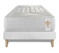 Ensemble matelas 90 x 200 cm Vingt-Quatre - Ressorts ensachés - Ep : 24 cm - Ferme - sommier Blanc G