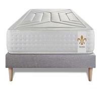 Ensemble matelas 90 x 200 cm Vingt-Quatre - Ressorts ensachés - Ep : 24 cm - Ferme - sommier kit Gris G