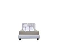 Ensemble Matelas 90x190 cm, Organic Coton, 24 cm, mémoire de forme, ferme, face été/hiver + sommier gris ep20cm + oreiller + couette + Tête de Lit