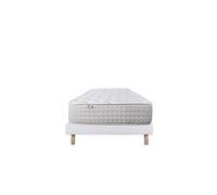 Ensemble Matelas 90x190 cm, Purlux, 26 cm, mousse mémoire de forme, ferme, face été/hiver + sommier blanc ep 13cm