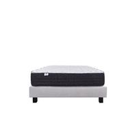 Ensemble Matelas 90x190 cm, Sérénité, 27 cm, ressorts ensachés, ferme, face été/hiver + sommier gris ep20cm