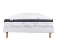 Ensemble Matelas 90x190 cm, Sleeplux, 26 cm, mousse mémoire de forme, ferme, face été/hiver + sommier blanc ep 13cm G