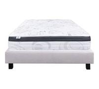 Ensemble Matelas 90x190 cm, Sleeplux, 26 cm, mousse mémoire de forme, ferme, face été/hiver + sommier gris ep20cm G