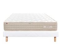 Ensemble Matelas 90x190 cm, Sublime, 20 cm, mémoire de forme, ferme, face été/hiver + sommier blanc ep 13cm G