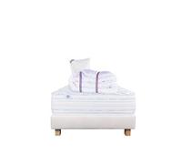 Ensemble Matelas 90x190 cm, Thermotec, 24 cm, ferme, face été/hiver + sommier beige ep20cm + oreiller + couette