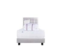 Ensemble Matelas 90x190 cm, Thermotec, 24 cm, ferme, face été/hiver + sommier gris ep20cm + oreiller + couette + Tête de Lit