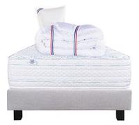 Ensemble Matelas 90x190 cm, Thermotec, 24 cm, ferme, face été/hiver + sommier gris ep20cm + oreiller + couette G