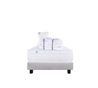Ensemble Matelas 90x190 cm, Thermotec, 24 cm, ferme, face été/hiver + sommier gris ep20cm + oreiller + couette