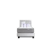 Ensemble Matelas 90x190 cm, Zen, 20 cm, ferme, face été/hiver + sommier gris ep20cm + oreiller + couette + Tête de Lit