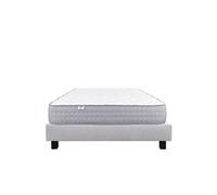 Ensemble Matelas 90x190 cm, Zen, 20 cm, mémoire de forme, ferme, face été/hiver + sommier gris ep20cm