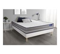 Ensemble matelas a memoire ACTIMEMO PUR 140x200cm 3zones de confort + sommier KIT blanc